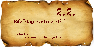 Ráday Radiszló névjegykártya